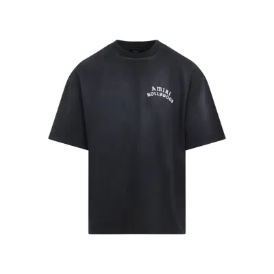 Amiri Hollywood Graphic Oversized T-shirt With Ribbed Crew Neck In Black
