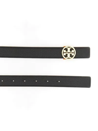 Tory Burch Reversible "miller" Belt In Black