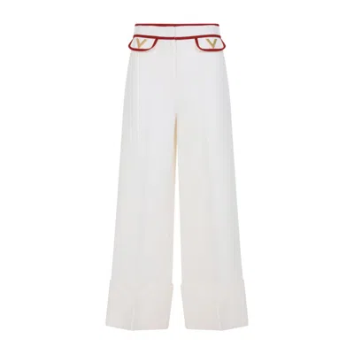 Valentino Wide-leg Trousers In Wool-silk Blend