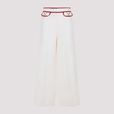 Valentino Wide-leg Trousers In Wool-silk Blend
