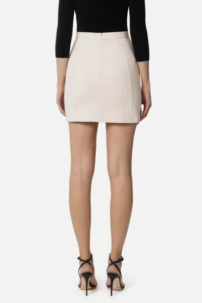 Elisabetta Franchi Tailored A-line Skirt With Decorative Buttons In Neutral