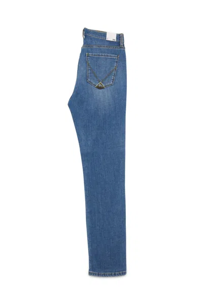 Roy Rogers Mid-rise Light Wash Denim Jeans In Blue