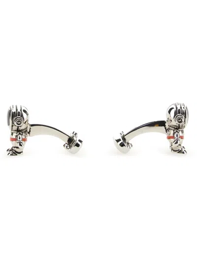 Paul Smith Silver Cufflinks In Copper Zinc In Black
