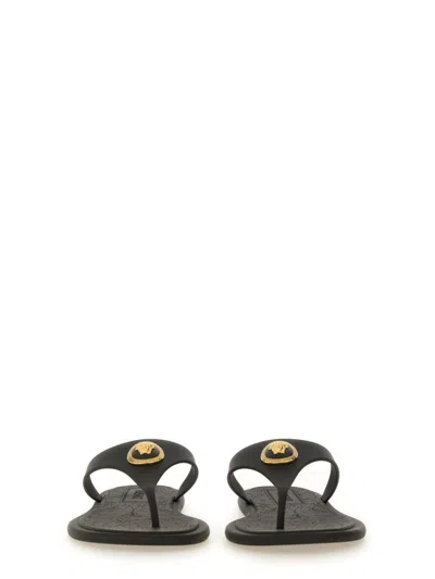 Versace Black Slides With Medusa Detail