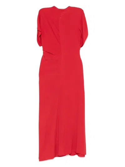 Semicouture Semi Couture Mid-calf Dress With Gathered Waist Detail