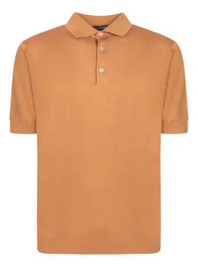 Dell'oglio Brown Polo With Classic Collar In Brown