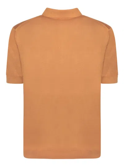 Dell'oglio Brown Polo With Classic Collar In Brown