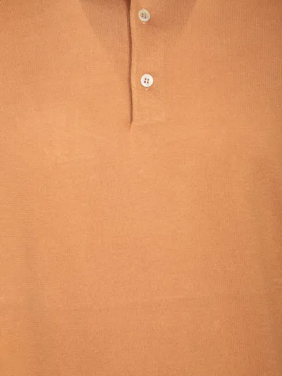 Dell'oglio Brown Polo With Classic Collar In Brown