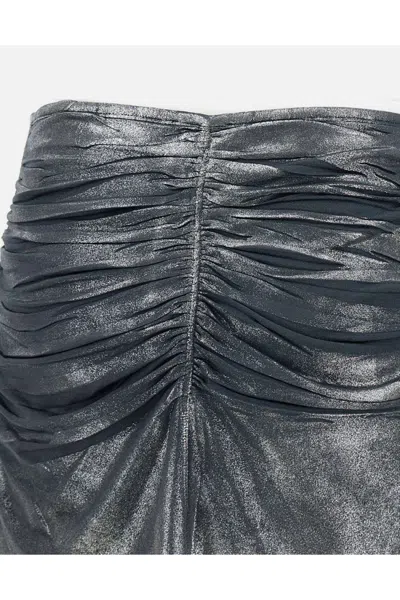 Diesel Gathered Multicolor Skirt With Soft Shine In Gray