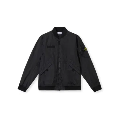 Stone Island Matt Black Bomber Jacket In Black