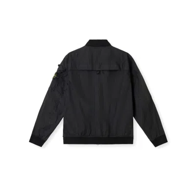 Stone Island Matt Black Bomber Jacket In Black