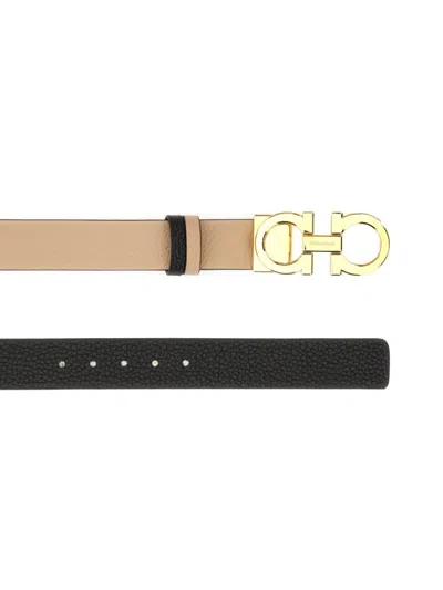 Ferragamo Reversible Belt Hooks In Brown