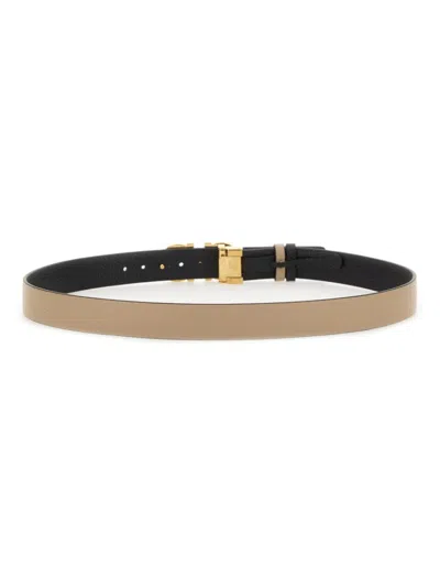 Ferragamo Reversible Belt Hooks In Brown