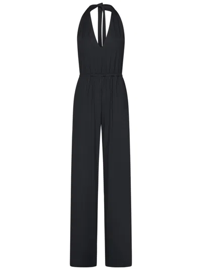 Fisico Cristina Ferrari Fisico Long Microfiber Jumpsuit With Halterneck In Black