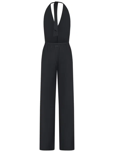 Fisico Cristina Ferrari Fisico Long Microfiber Jumpsuit With Halterneck In Black