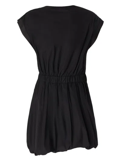Pinko Cotton Dress With Pleated Skirt And Buttoned Shoulders