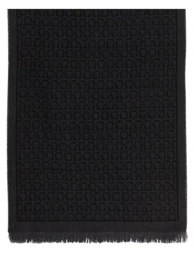 Ferragamo Fringed Edges Textured Pattern Scarf