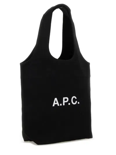 Apc A.p.c. Black Canvas Small Ninon Shopping Bag