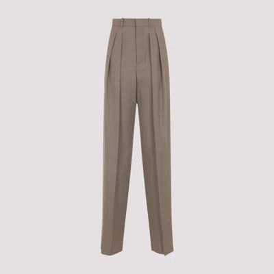 Saint Laurent Women Wide-leg In Wool Caviar Pants