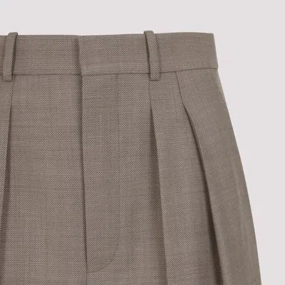 Saint Laurent Women Wide-leg In Wool Caviar Pants