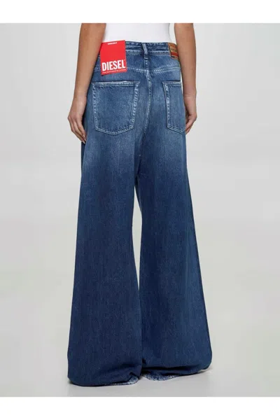 Diesel High-waisted Wide-leg Denim Jeans In Blue
