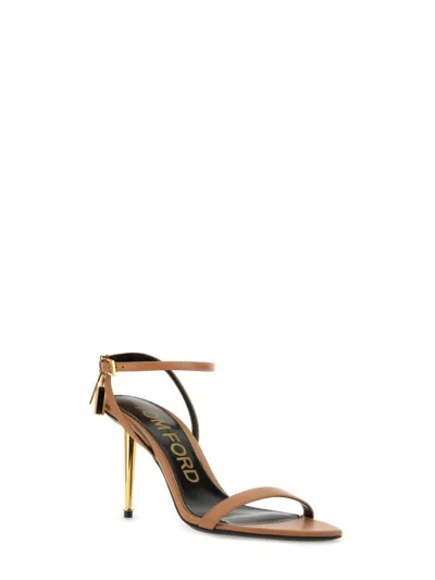 Tom Ford Sandal With Striking Padlock Detail In Gold