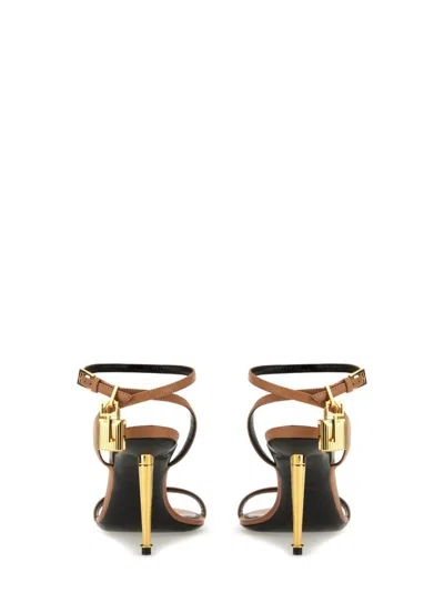 Tom Ford Sandal With Striking Padlock Detail In Gold