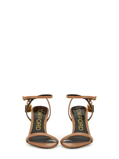 Tom Ford Sandal With Striking Padlock Detail In Gold