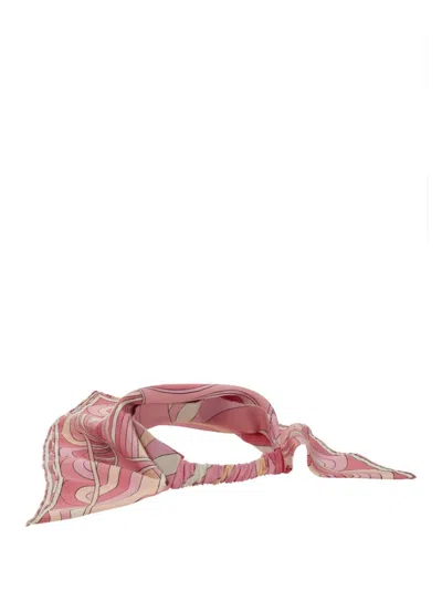 Pucci Silk Visor With Draped Scarf