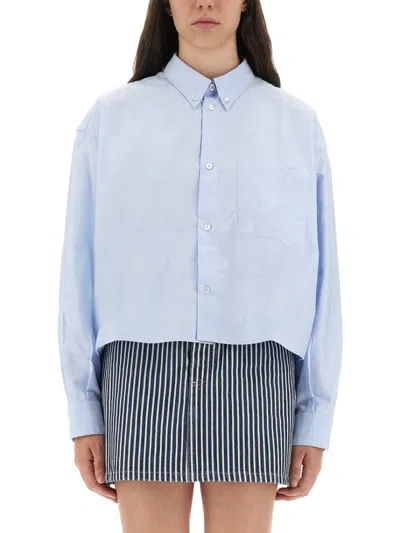Apc A.p.c. Powder Blue Oxford Oversize Sophia Shirt In Blue