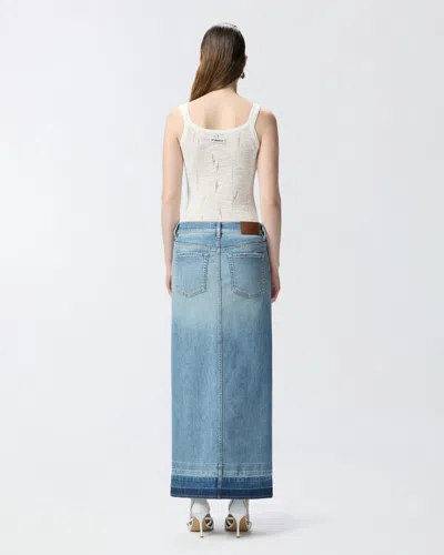 Pinko Lightweight Ribbed Tank Top With Rips In White