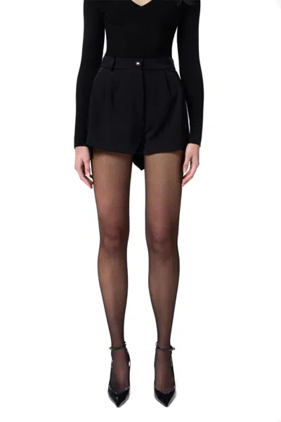 Elisabetta Franchi High-waisted Tailored Black Shorts In Black