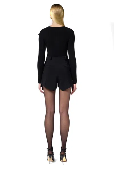 Elisabetta Franchi High-waisted Tailored Black Shorts In Black
