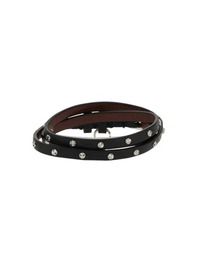 Alexander Mcqueen Double Wrap Studded Charm Bracelet