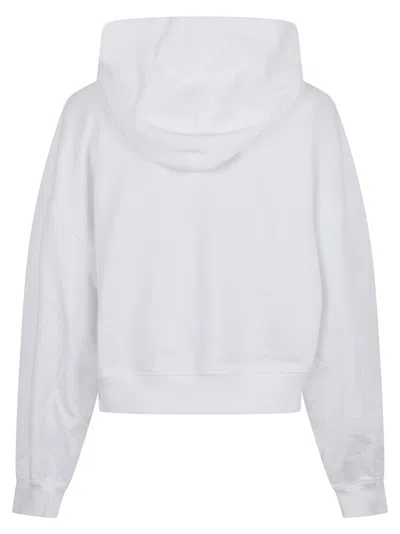 Fiorucci White Dreaming 1967 Print Boxy Fit Cropped Hoodie In Gray