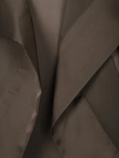 Sacai Asymmetrical Layered Satin Chiffon Tank Top In Brown