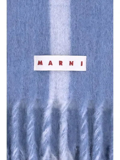 Marni Men Wool Scarf In Blue