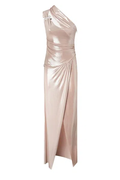 Pinko One-shoulder Maxi Dress In Neutral