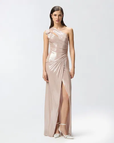 Pinko One-shoulder Maxi Dress In Neutral