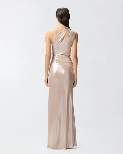 Pinko One-shoulder Maxi Dress In Neutral