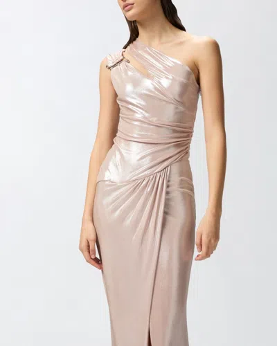 Pinko One-shoulder Maxi Dress In Neutral