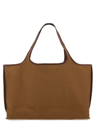 Apc A.p.c. Beige Cotton Handbags In Brown