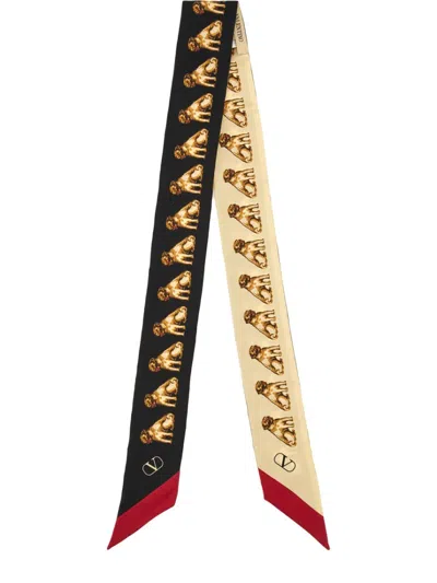 Valentino 'petit Charles' Scarf With Dual Color Accents