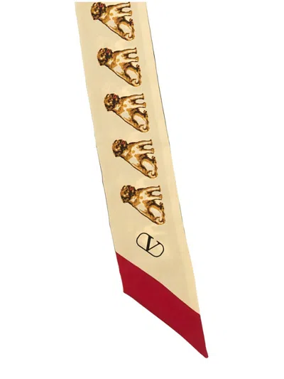 Valentino 'petit Charles' Scarf With Dual Color Accents