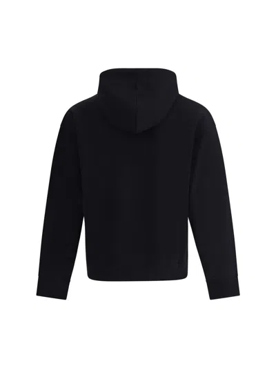 Moschino Cotton Hoodie With Drawstrings And Kangaroo Pocket In Black