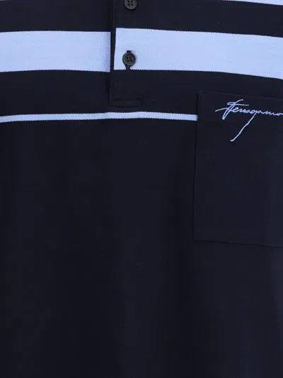 Ferragamo Short Sleeves Polo Shirt In Blue
