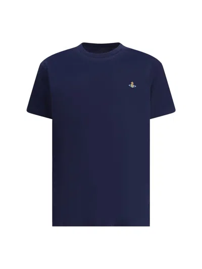 Vivienne Westwood Woman T-shirt Navy Size L Organic Cotton In Blue