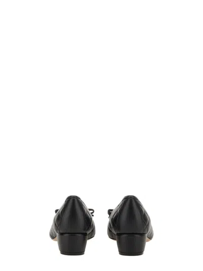 Ferragamo Bow Neckline Flats With Quilted Upper