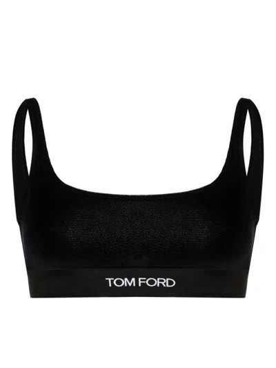 Tom Ford Velvet Bralette In Black