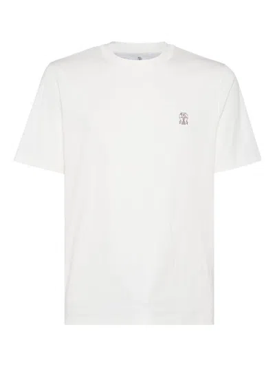 Brunello Cucinelli Crewneck T-shirt With Straight Hem And Soft Fabric In White